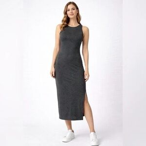 H&M Charcoal Sleeveless Midi Tank Dress